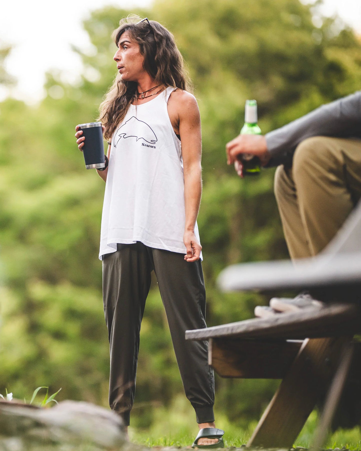 W's Trout Outline Tank Top